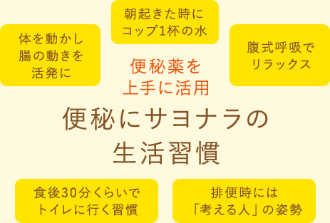 便秘薬を上手に活用！便秘にサヨナラの生活習慣